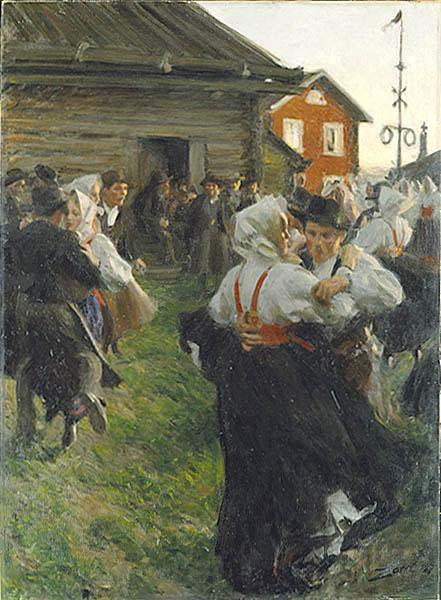 Anders Zorn Midsummer Dance, Norge oil painting art